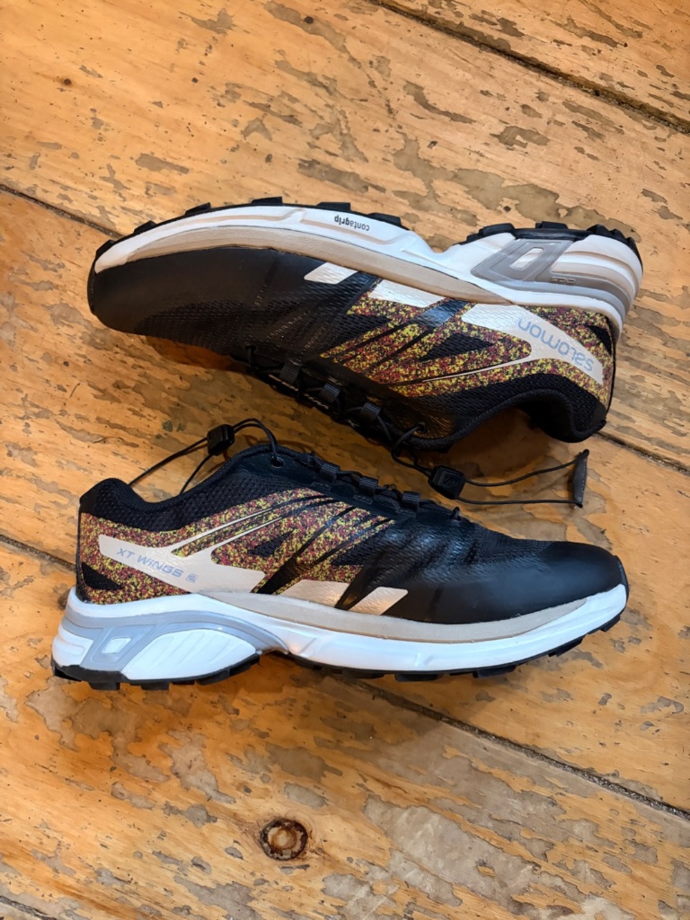 Salomon XT Wings Trail Running Shoes in Black with Multicolor Speckle